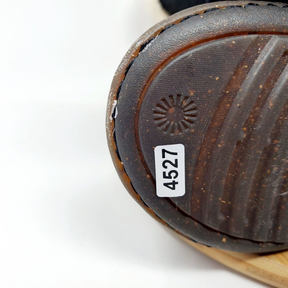 UGG Akadia Boots Women 9 Black Nubuck‎ Leather Shearling Wrap Tie Winter Shoes - Picture 13 of 13